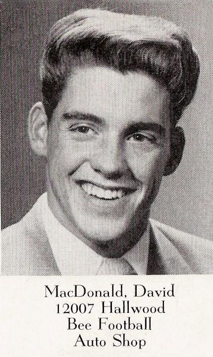 Dave MacDonald in El Monte High School Senior photo